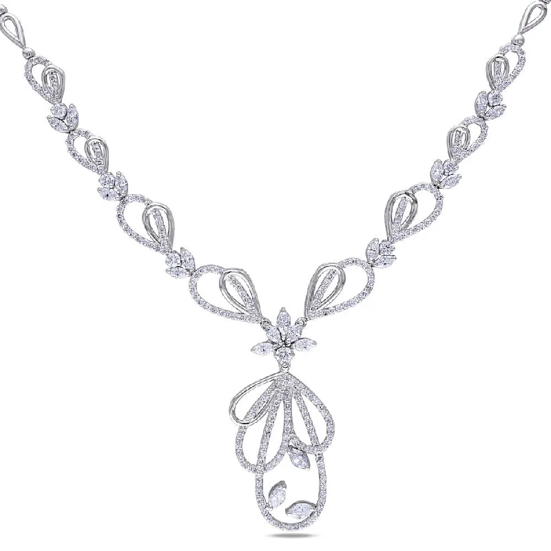 Cosmic glow necklaces-Miadora Signature Collection 14k White Gold 4 4/5ct TDW Diamond Necklace