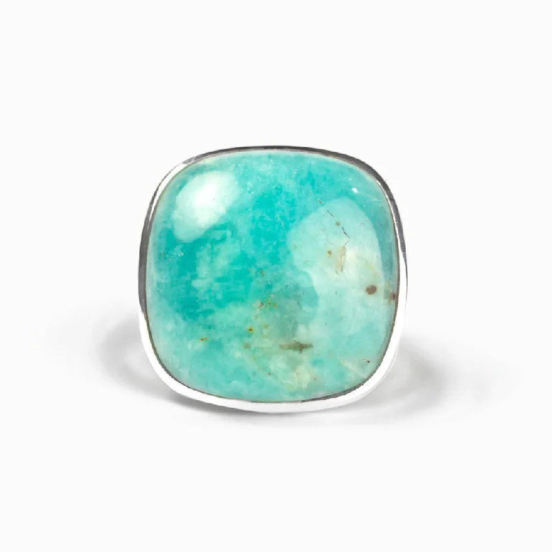 Light wood rings-Light wood rings-Amazonite Ring