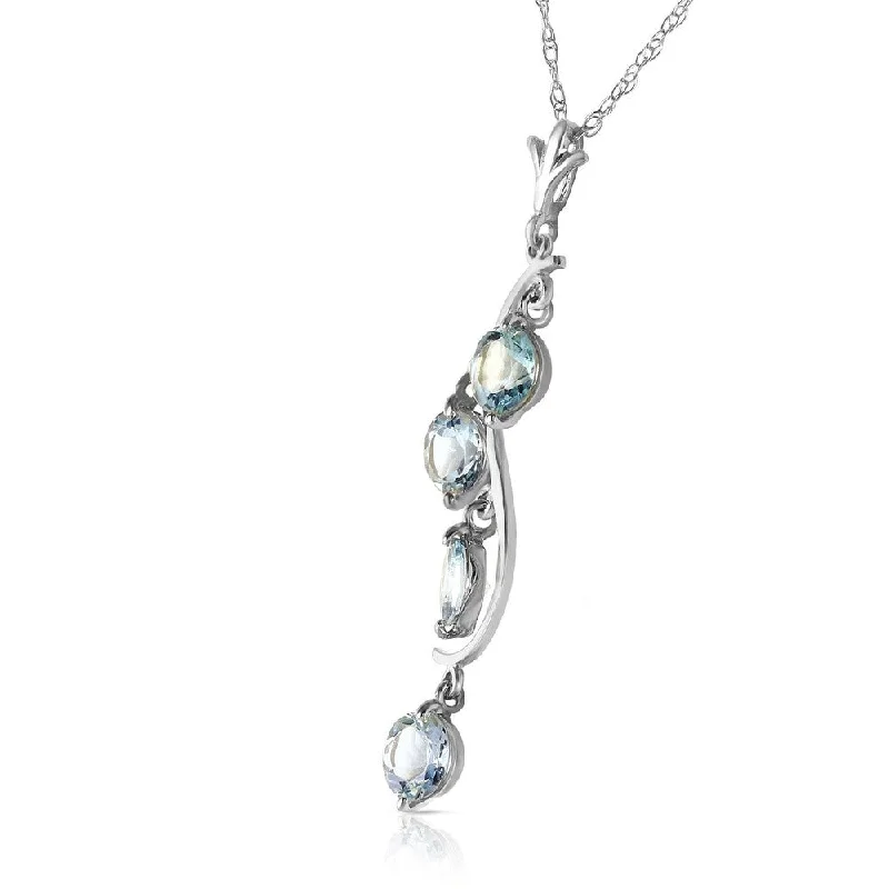 Regal diamond necklaces-2.25 CTW 14K Solid White Gold Game Changer Aquamarine Necklace