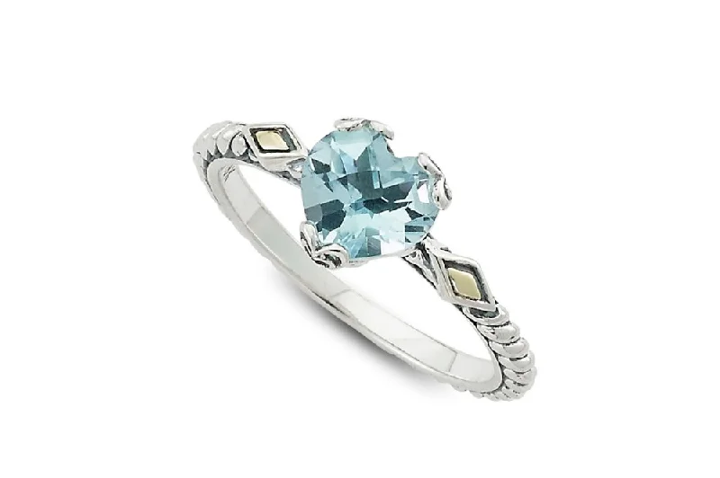 Crystal braid rings-Crystal braid rings-Glow Heart Ring- Blue Topaz