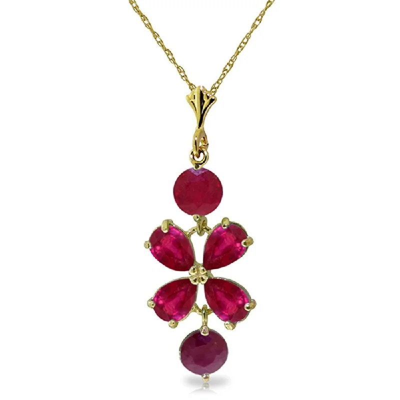 Layered link necklaces-3.15 Carat 14K Gold The Rain Came Ruby Necklace