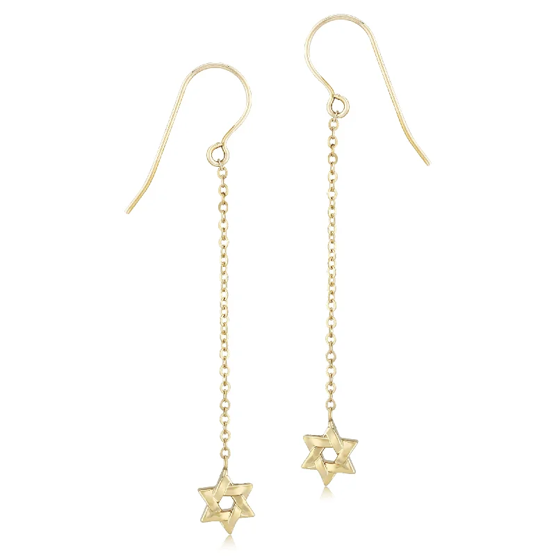 Coiled thread earrings-Star of David Dangle Earrings