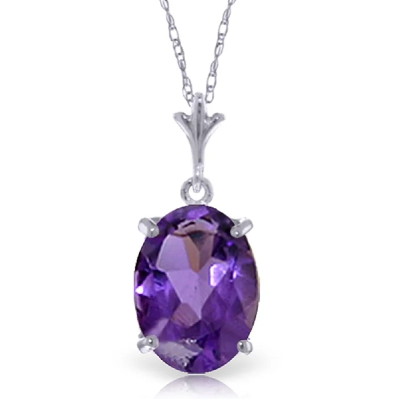 Boho bead necklaces-3.12 Carat 14K White Gold Made Unforgettable Amethyst Necklace