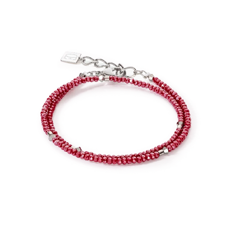 Coeur De Lion Small Red Crystals & Silver Bracelet