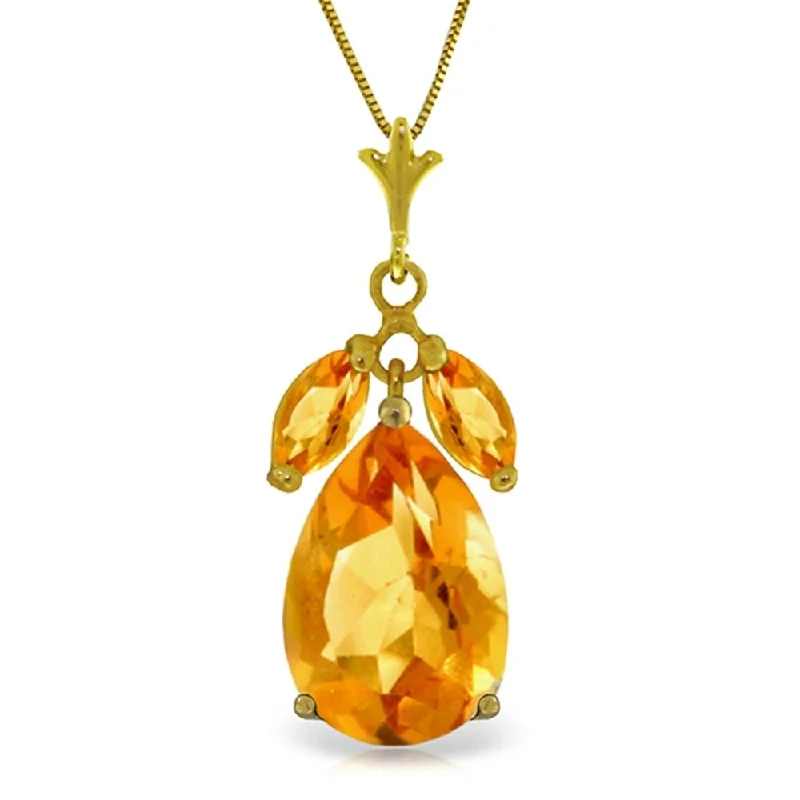 Petal design necklaces-6.5 Carat 14K Gold Triumph Citrine Necklace