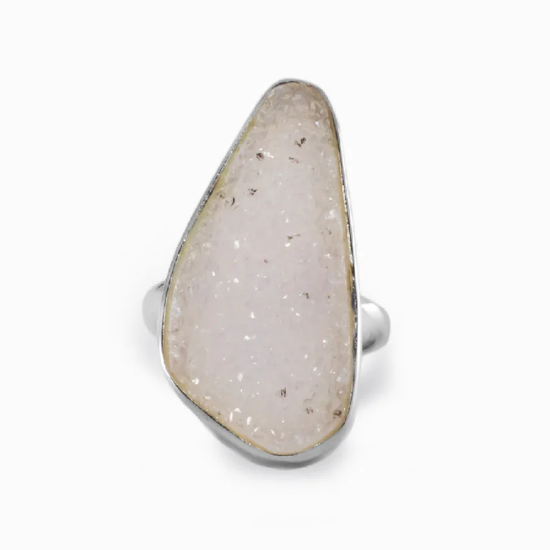 Flat knot rings-Flat knot rings-Agate Druzy Ring