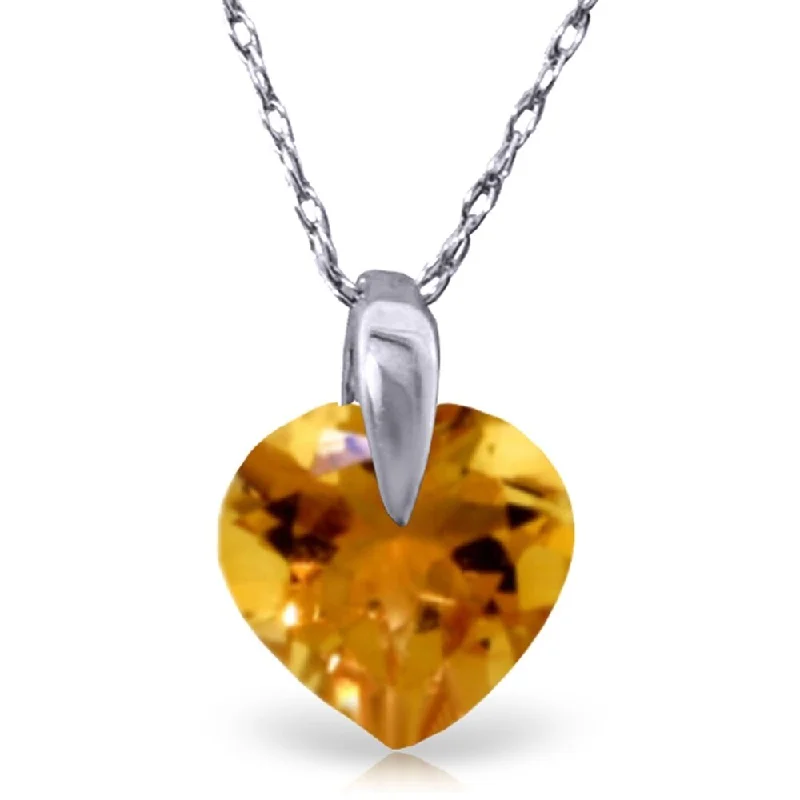 Cord fringe necklaces-1.15 Carat 14K White Gold Necklaceessary Risks Citrine Necklace