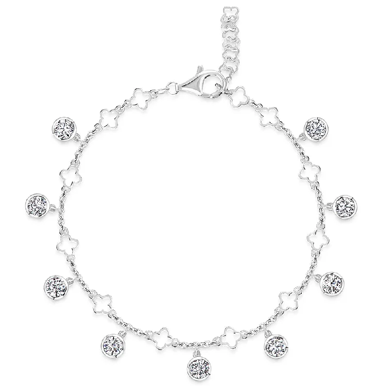 Jools Sterling Silver 9-Stone Cubic Zirconia Bracelet