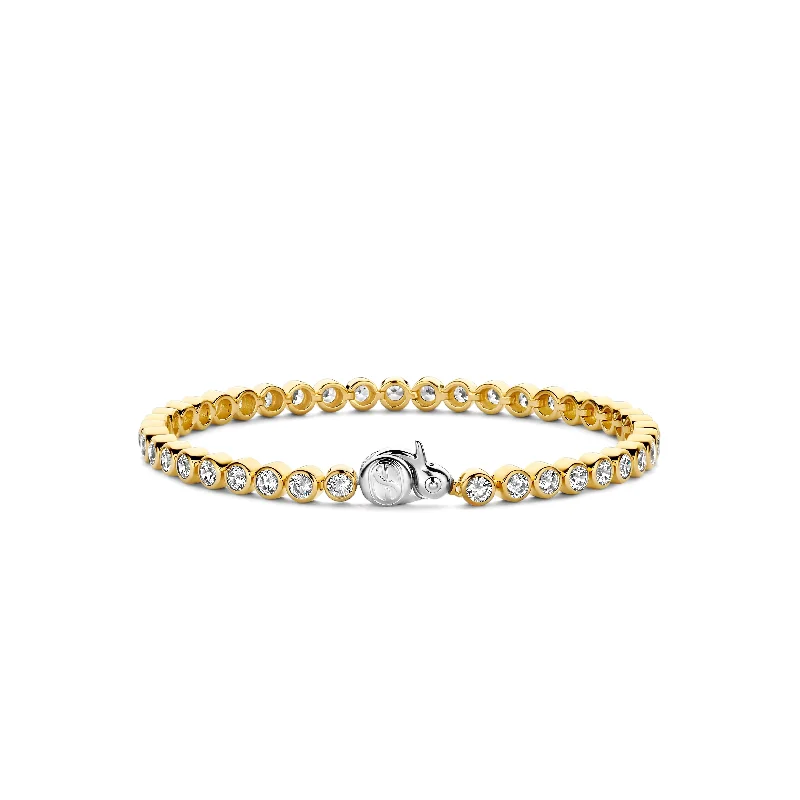 Ti Sento Gold Cubic Zirconia Tennis Bracelet