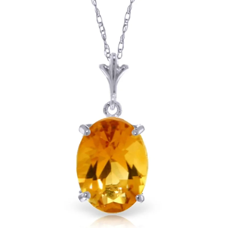 Solid stone necklaces-3.12 Carat 14K White Gold Doing Good Citrine Necklace