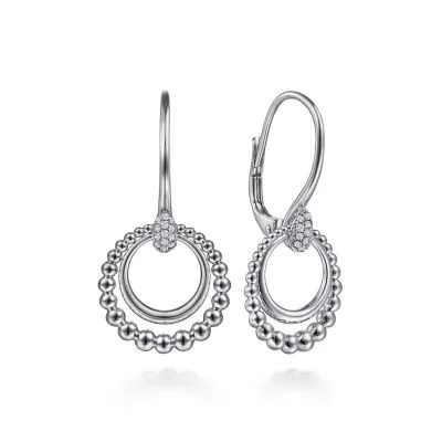 Flat knot earrings-Sterling Silver Bujukan White Sapphire Drop Earrings