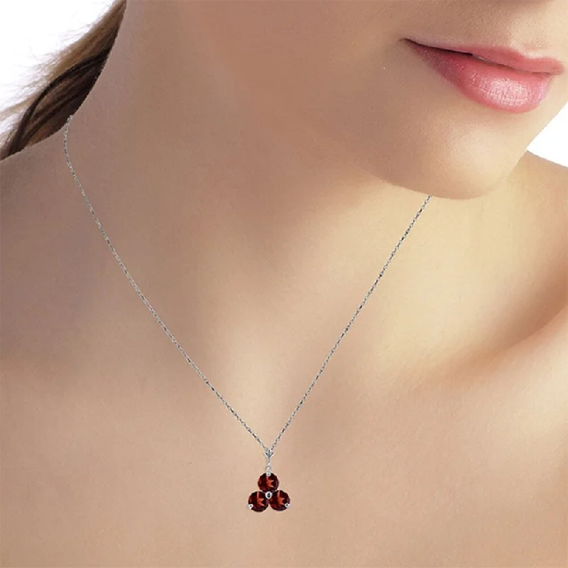 Bold bar necklaces-0.75 CTW 14K Solid White Gold Is A Marvel Garnet Necklace