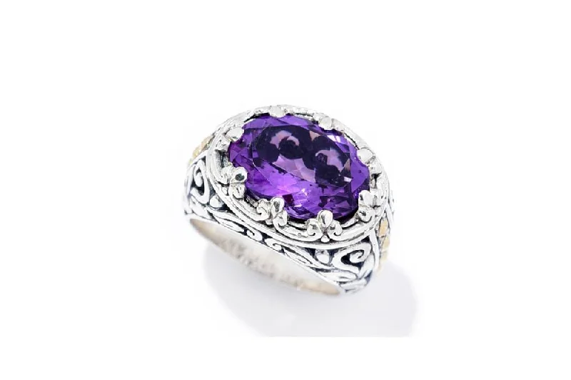 Light clay rings-Light clay rings-Sayan Ring- Amethyst