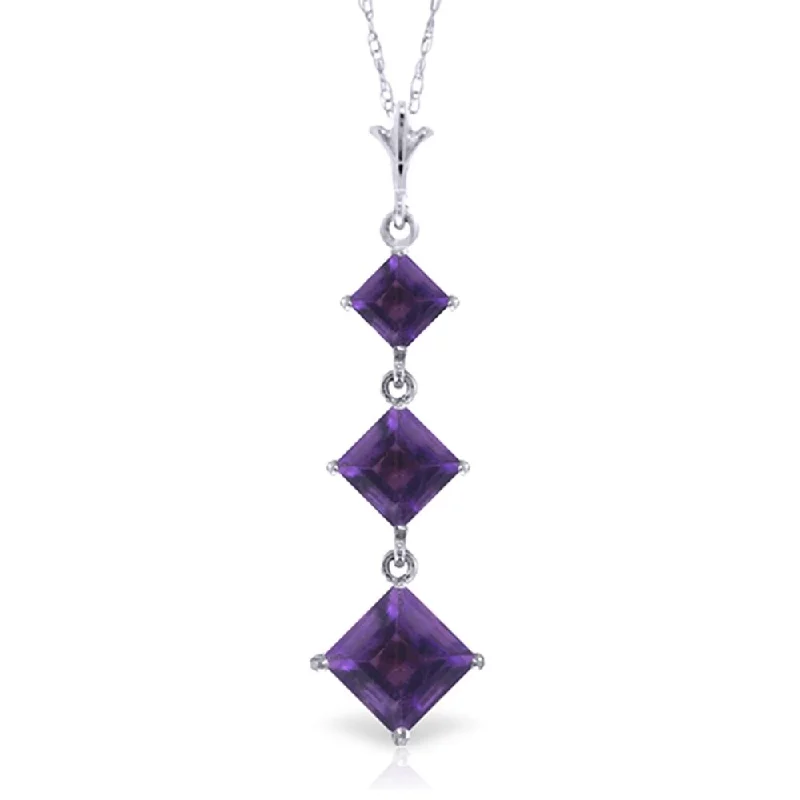 Coiled cord necklaces-2.4 Carat 14K White Gold Spring Up Amethyst Necklace