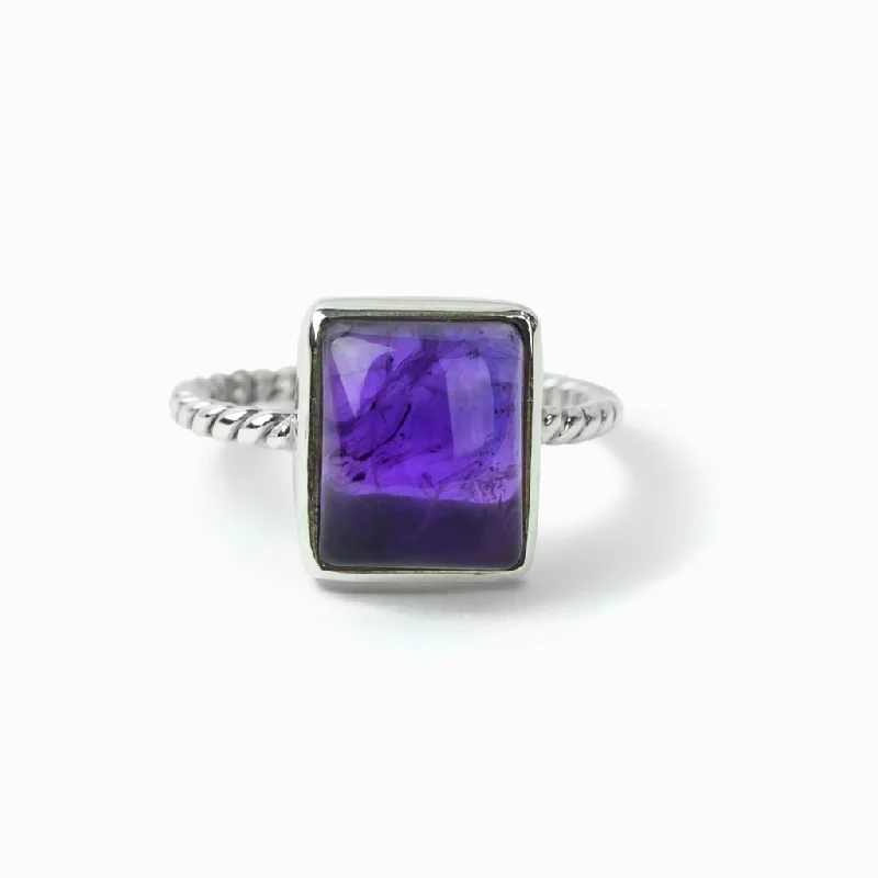 Stretch open rings-Stretch open rings-Amethyst Ring