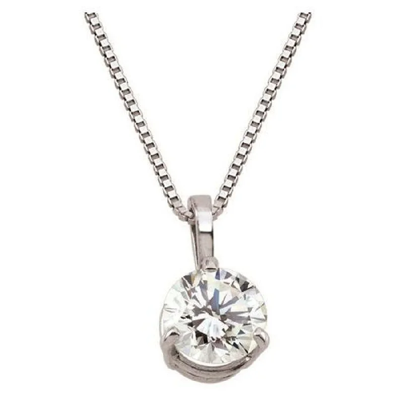 18ct White Gold 0.22ct Round Brilliant Cut Diamond Solitaire Pendant