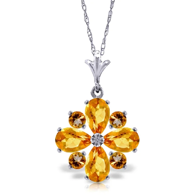 Linen cord necklaces-2.43 Carat 14K White Gold Just Before Dawn Citrine Necklace