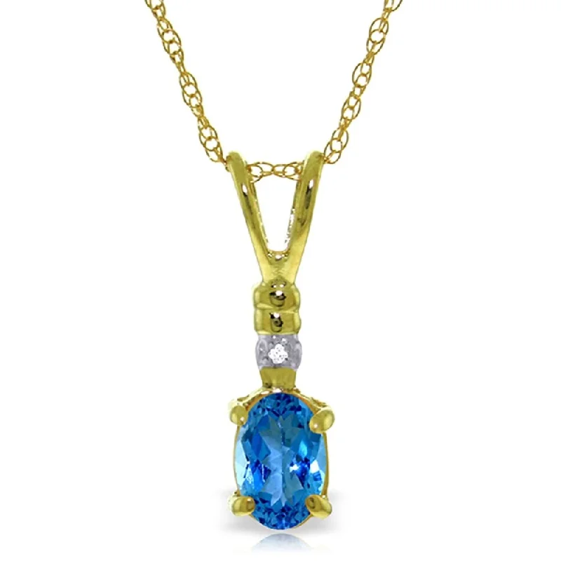 Petal design necklaces-0.46 Carat 14K Solid Gold Unlimited Flair Blue Topaz Necklace