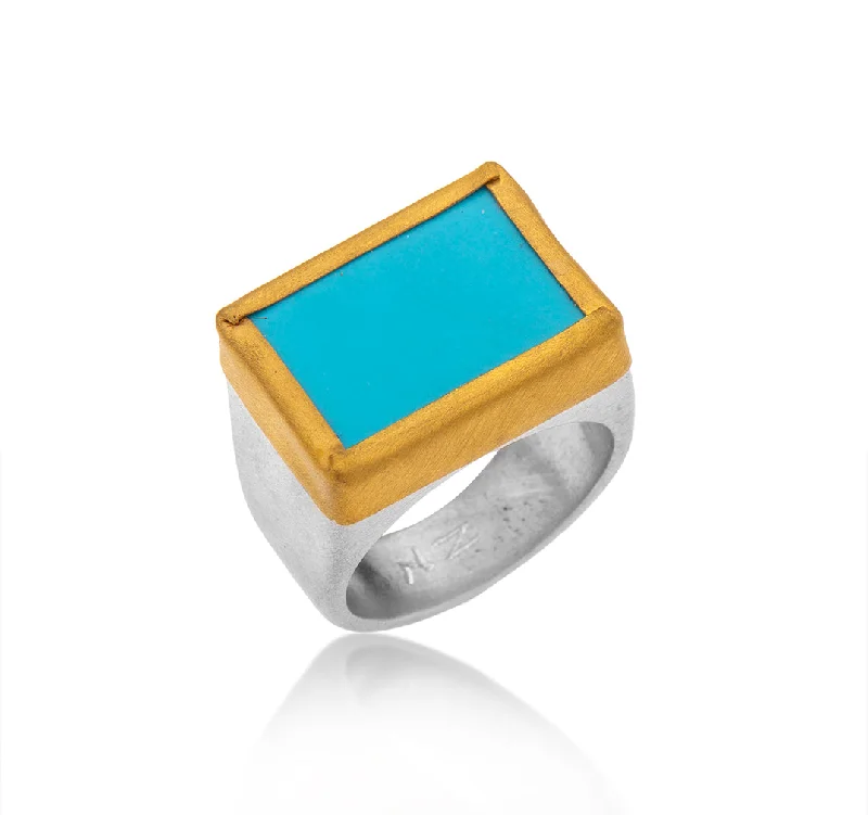 Petal carved rings-Petal carved rings-Nava Zahavi Shocking Turquoise Ring