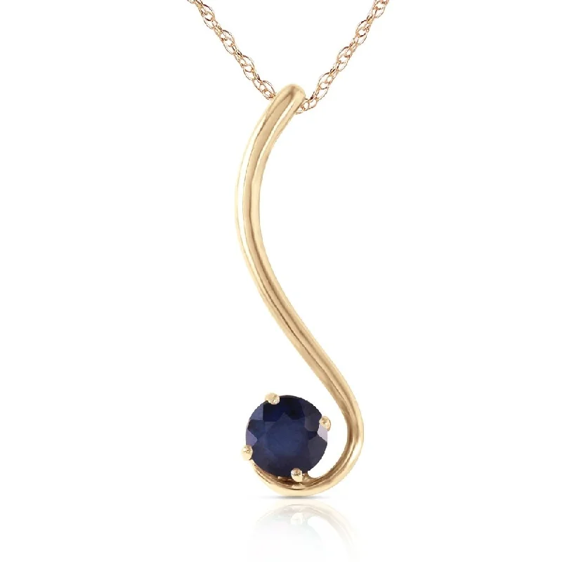 Peace charm necklaces-0.55 Carat 14K Gold Delicious Breeze Sapphire Necklace