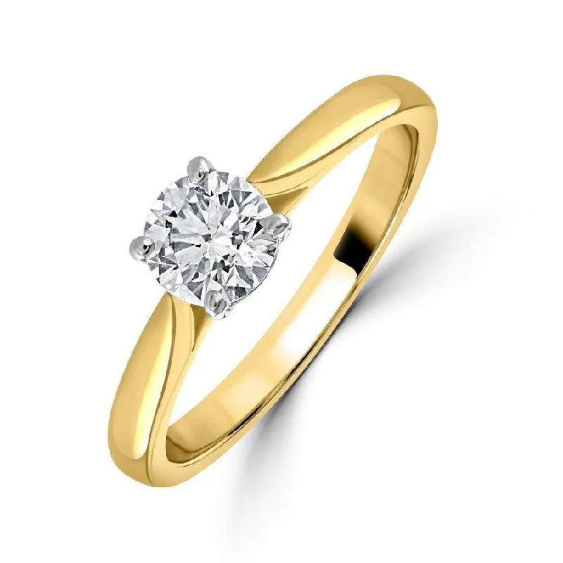 0.60ct Round Brilliant Cut Diamond Solitaire 18ct Yellow Gold Ring