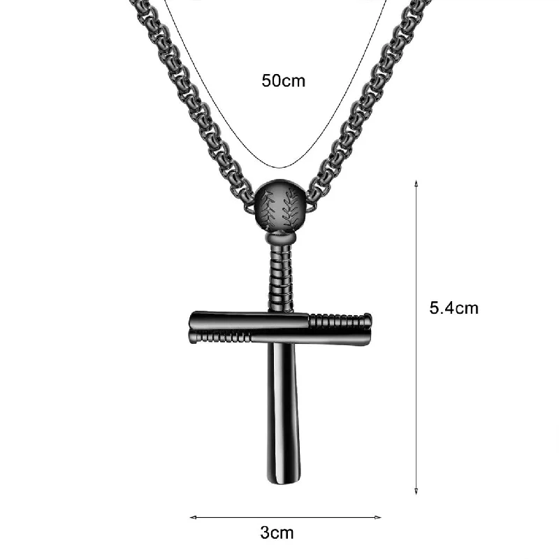 Worn bronze necklaces-Handsome Men Necklace Cross Design ScratchResistant Lightweight Leisure Pendant Necklace For Daily Life - no