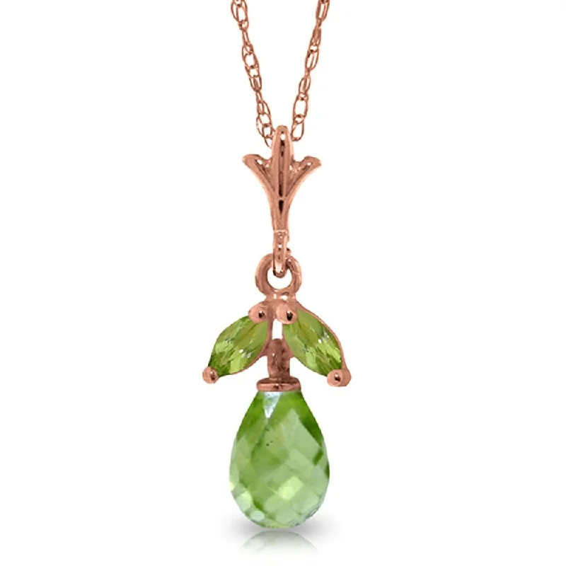 Multi-layer necklaces-14K Rose Gold Peridot Necklace Gemstone Class Limited Edition