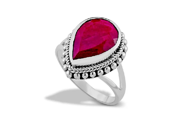 Topaz inlay rings-Topaz inlay rings-Sempu Ring- Ruby