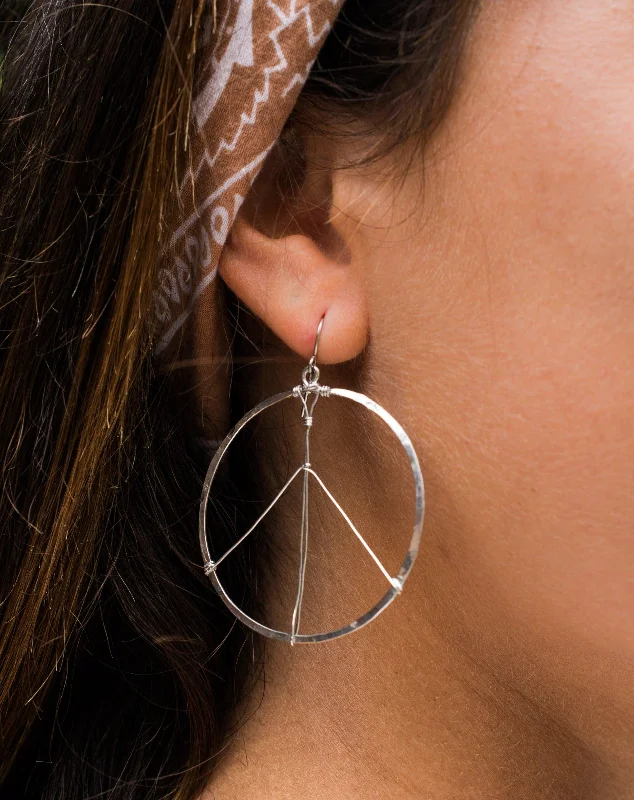 Wanderer weave earrings-Peace Circle Earrings ~Gold Plated or Silver Plated ~ SME006