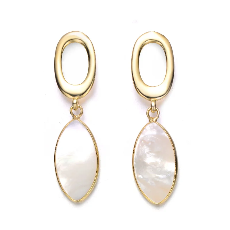 Baroque pearl earrings-Coralie Shell Pearl Earrings