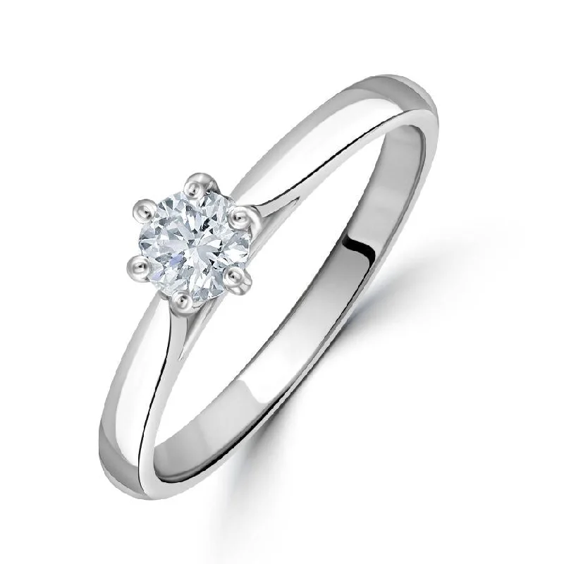 0.30ct Round Brilliant Cut Diamond Solitaire Platinum Ring