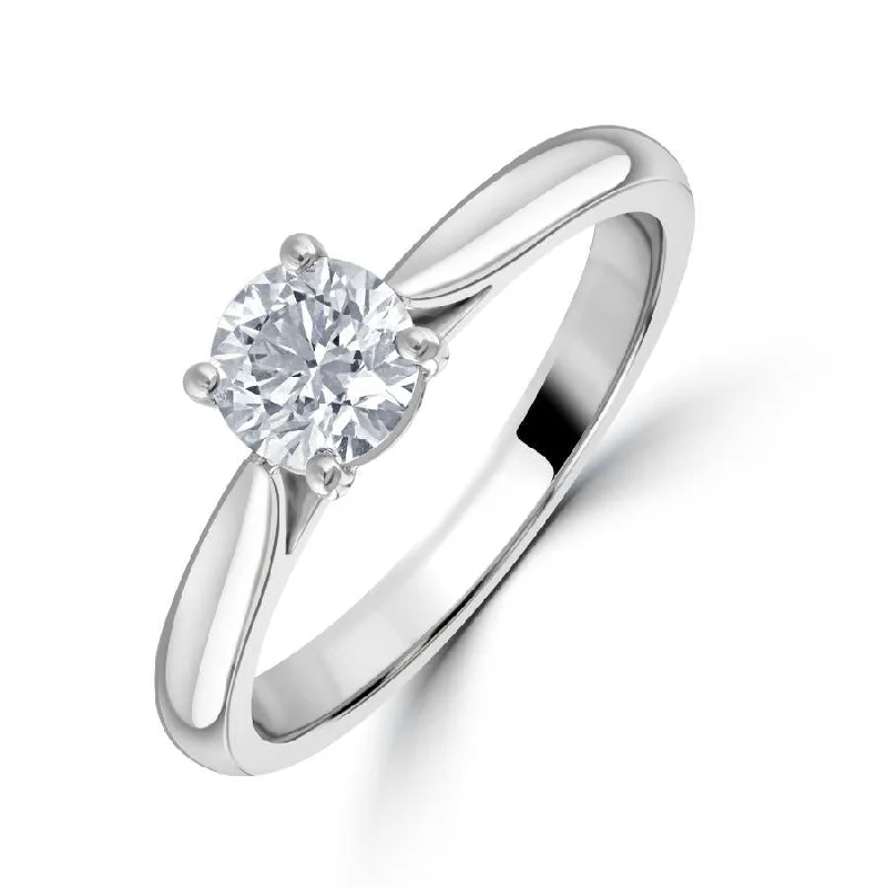 0.62ct Round Brilliant Cut Diamond Solitaire Platinum Ring