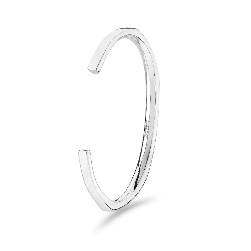 Sterling Silver Ladies Facetted Bangle