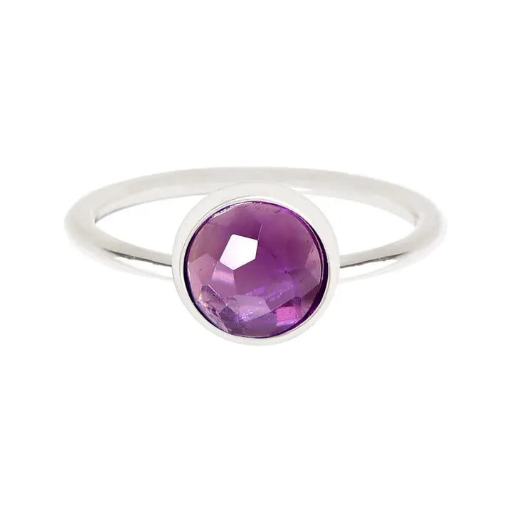 Multi-stone rings-Multi-stone rings-Amethyst Petite Cabochon Ring