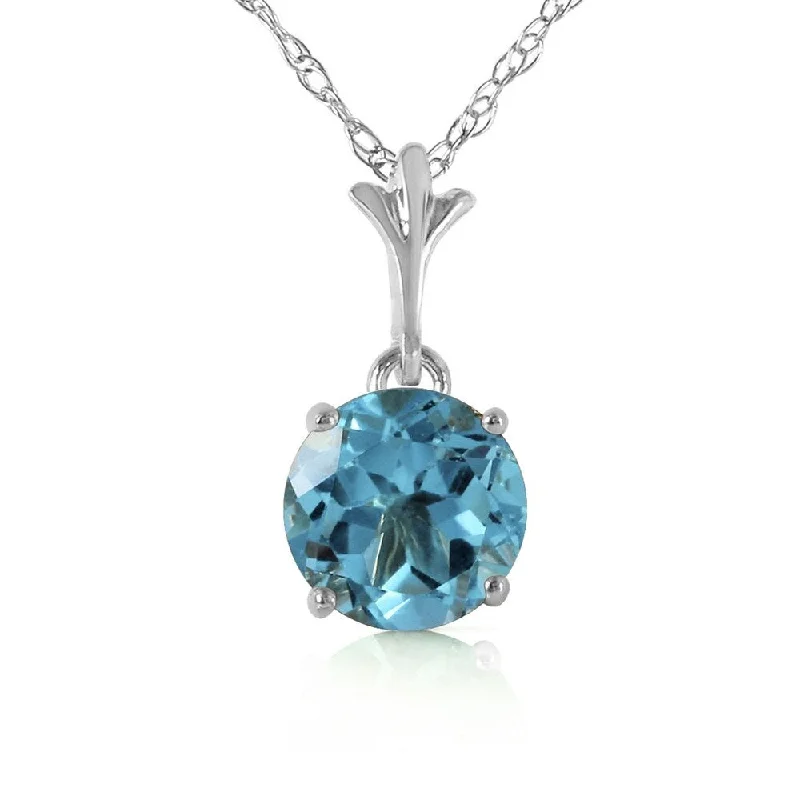 Curved pendant necklaces-1.15 Carat 14K White Gold Think Again Blue Topaz Necklace