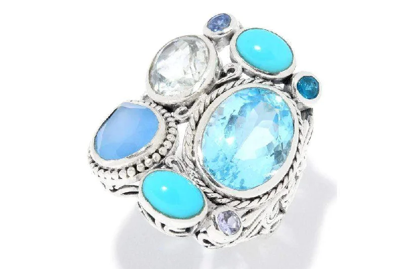 Chunky gem rings-Chunky gem rings-Madeira Ring- Blue Topaz