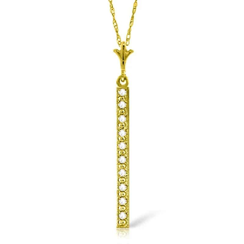 Bold cross necklaces-0.05 Carat 14K Gold Necklace Bar Natural Diamond