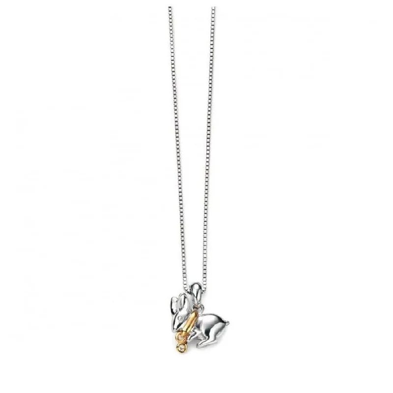 Silver and Yellow Gold Plated Rabbit Pendant & Chain