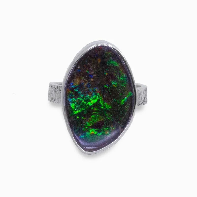 Multi-gem rings-Multi-gem rings-Ammolite Ring