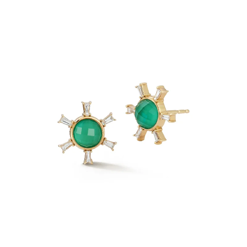 Swirl drop earrings-Starburst Studs - Jade