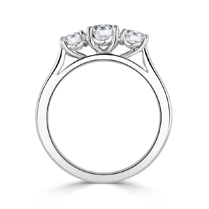 Platinum Round Brilliant Cut Diamond Trilogy Ring