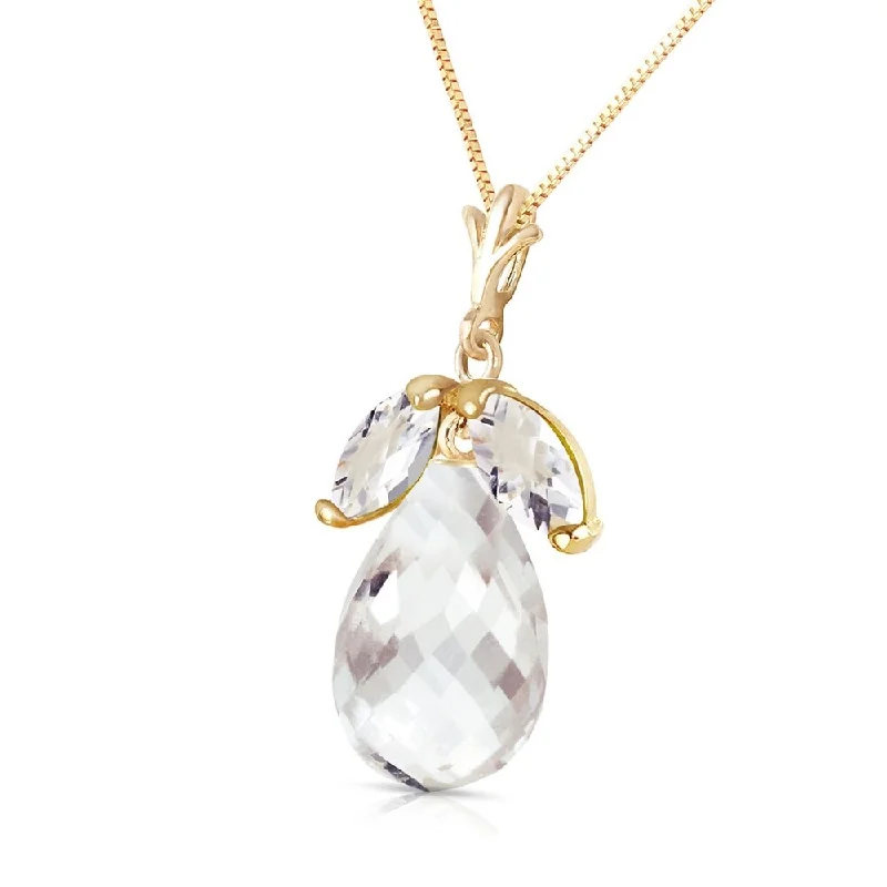 Retro charm necklaces-7.2 Carat 14K Solid Gold A Better Answer White Topaz Necklace