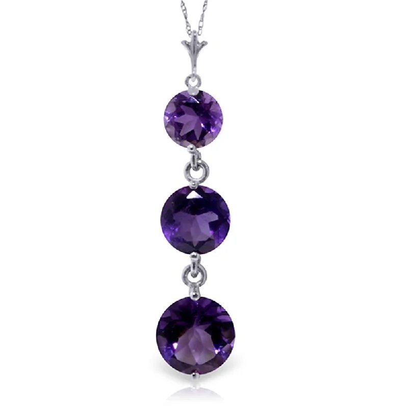 Silk fringe necklaces-3.6 Carat 14K White Gold Soaring High Amethyst Necklace