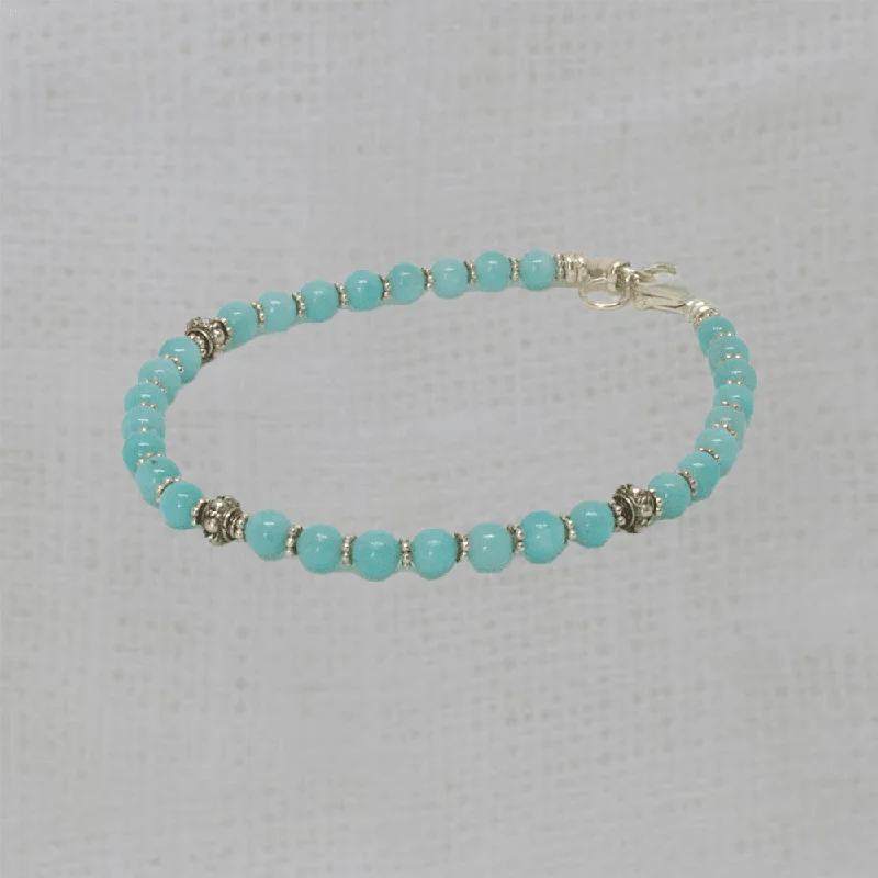 Sterling Silver and Amazonite Bracelet