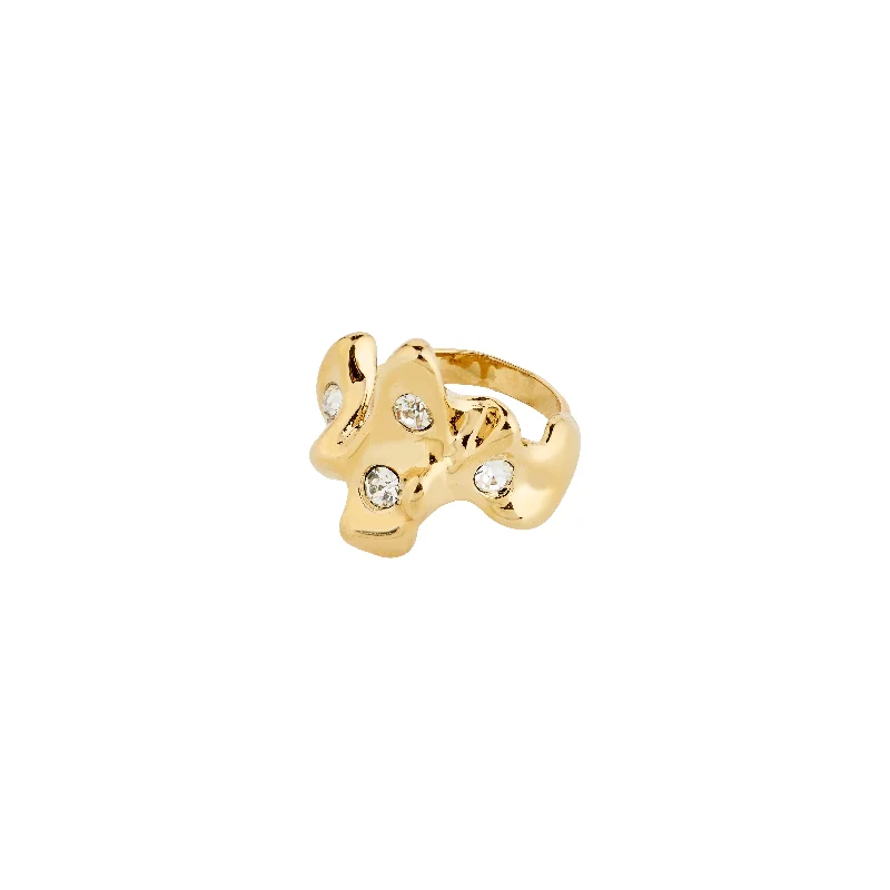 Bamboo motif rings-Bamboo motif rings-SUNSET ring gold-plated