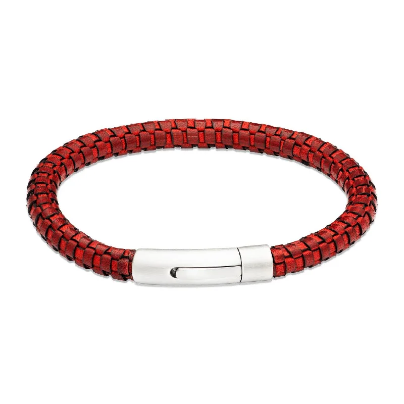 Unique & Co Antique Red Leather Bracelet