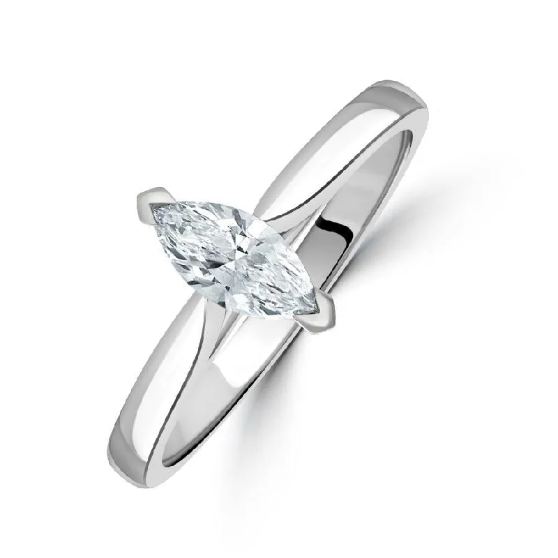 0.40ct Marquise Cut Diamond Solitaire Platinum Ring