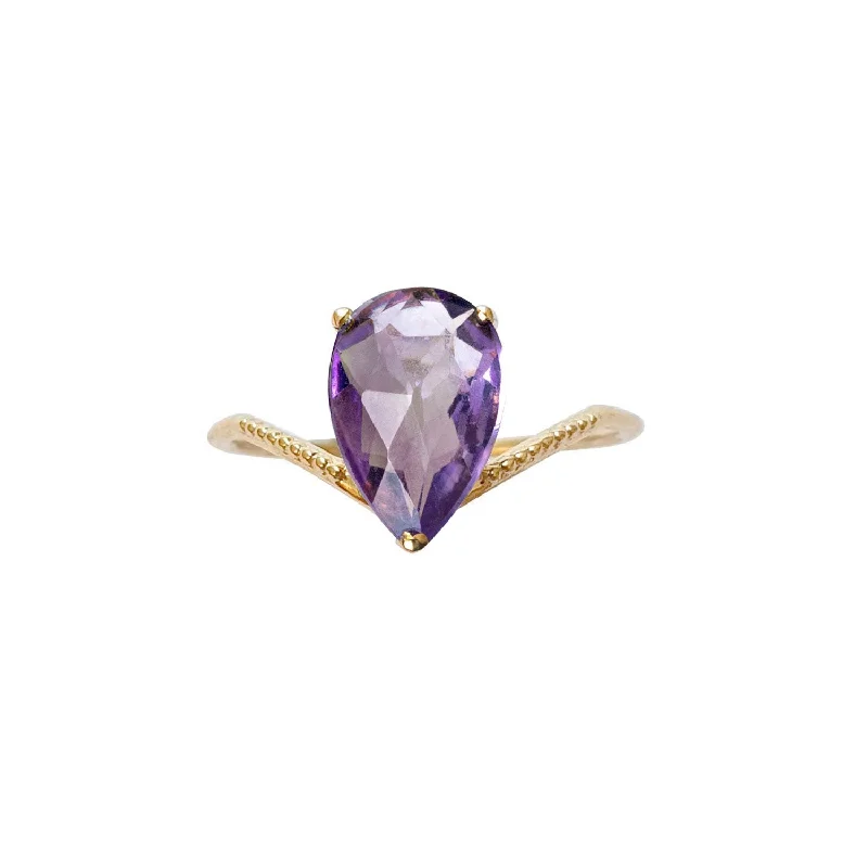 Radiant star rings-Radiant star rings-Solo Nova Ring Amethyst- 18k Gold