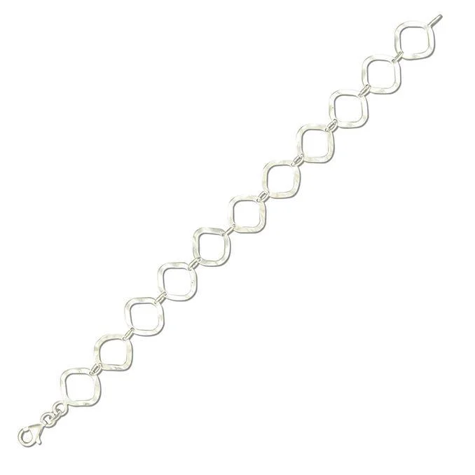 Sterling Silver Open Twist Squares Bracelet