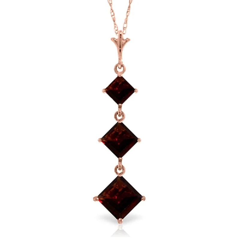 Cosmic charm necklaces-2.4 Carat 14K Rose Gold Waterdrops Garnet Necklace